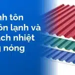 Ba tấm tôn xốp ba lớp đỏ, xanh lục, xanh dương xếp chồng, tiêu đề so sánh tôn xốp, tôn lạnh và tôn cách nhiệt