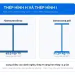 So sánh mặt cắt thép hình H200 và thép hình I200 cùng chiều cao 200 mm